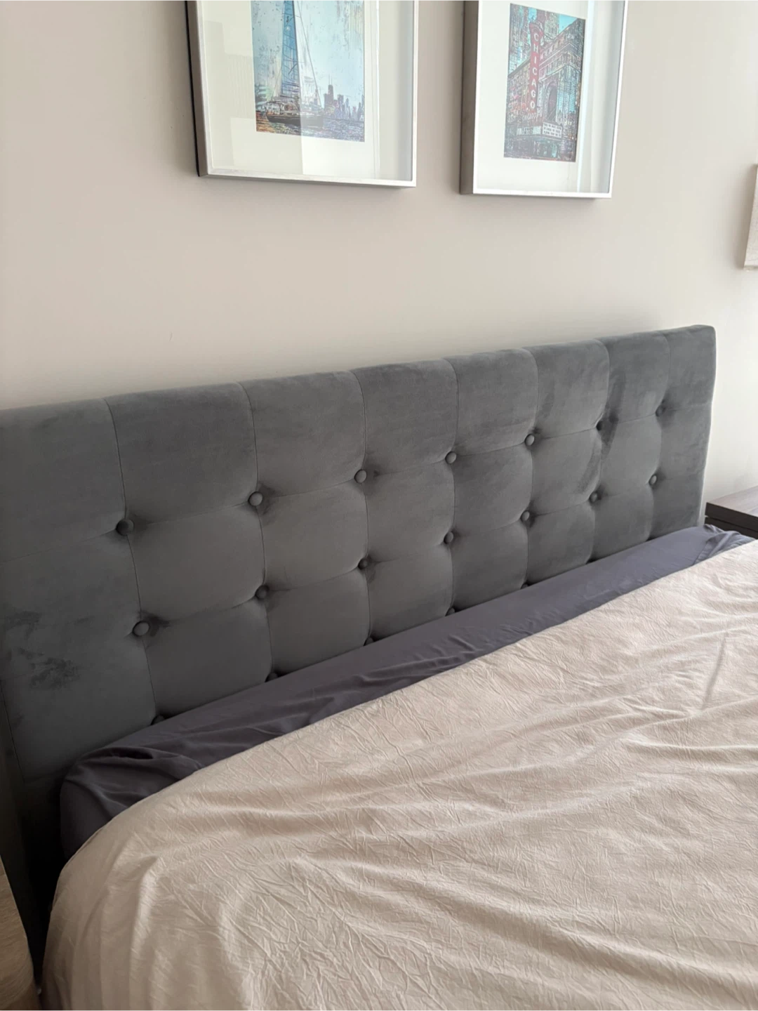 Gray Queen Upholstered Bed Frame with Storage - photo 3