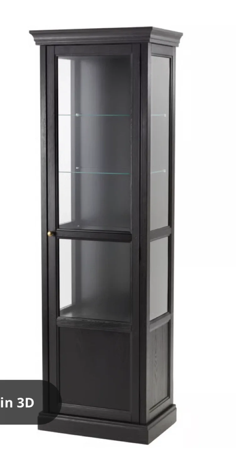 IKEA Billy/Oxberg Black-Brown Glass Door Cabinet thumbnail