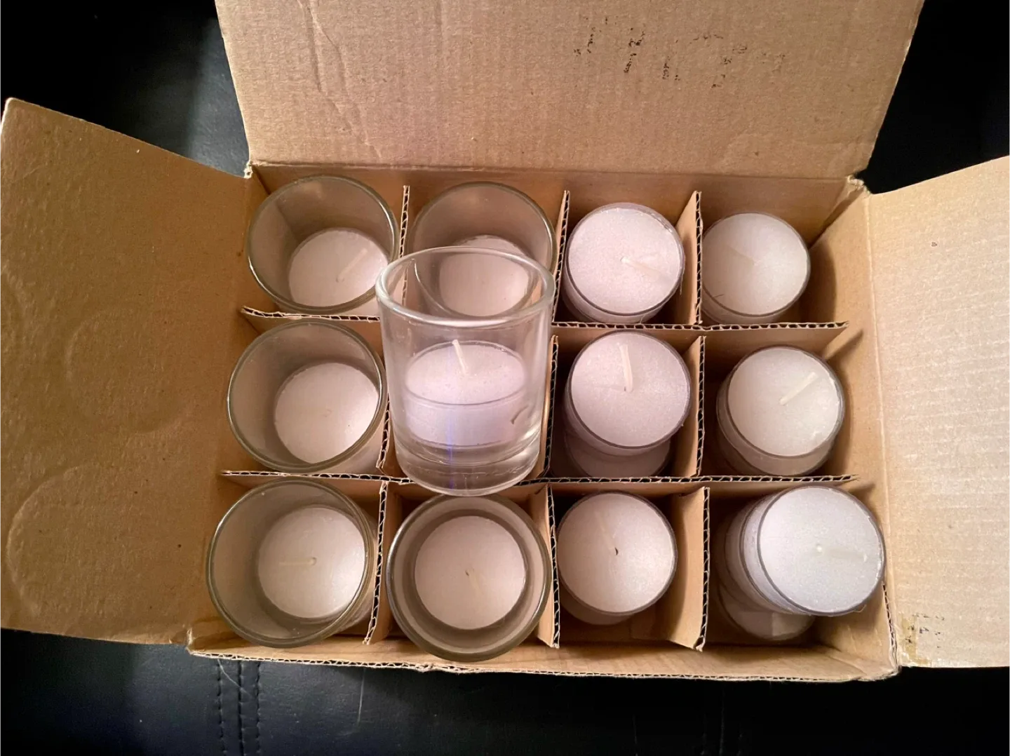 Yummi Tea Lights in Glass Holders - Box of 12 thumbnail