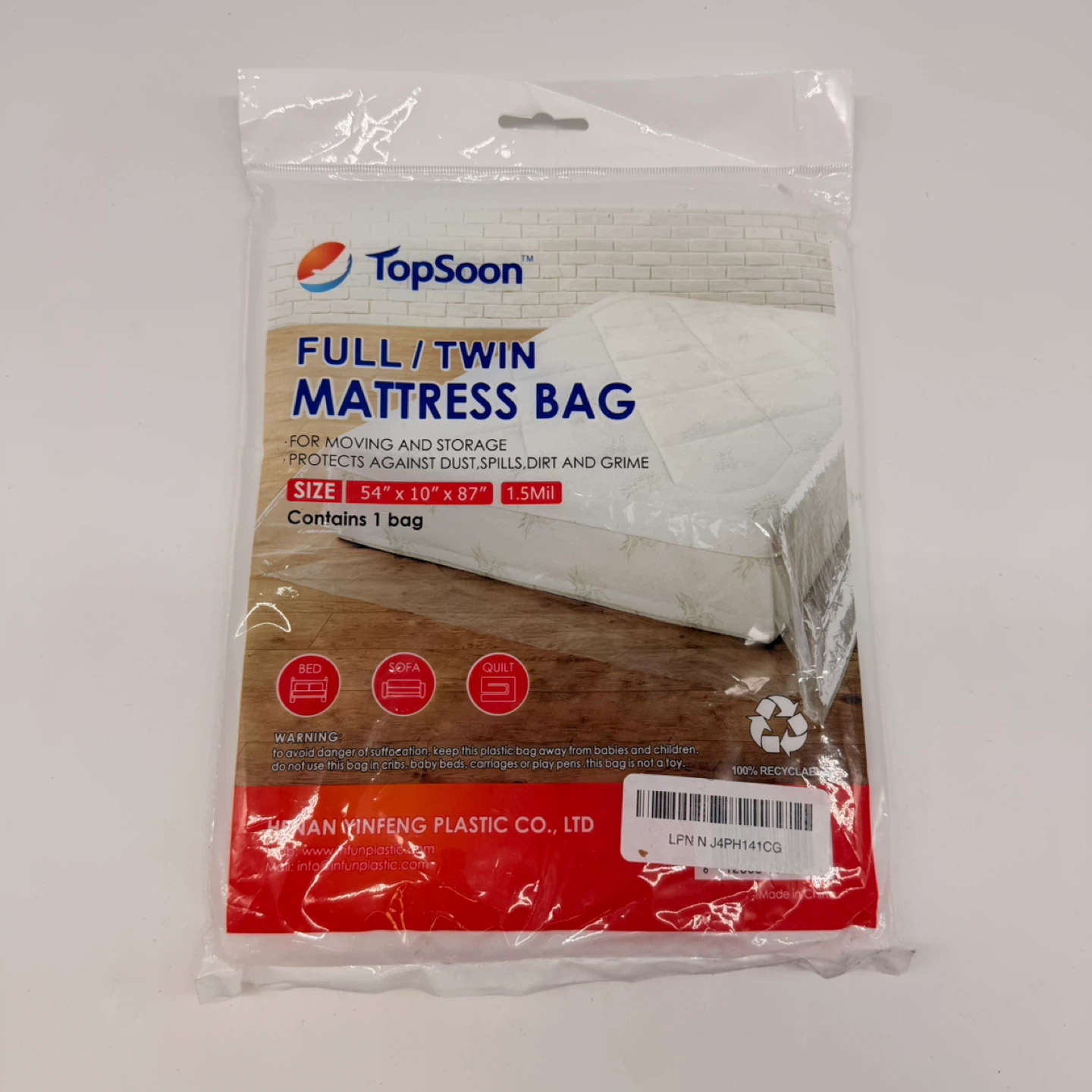 TopSoon Full/Twin Mattress Bag - New