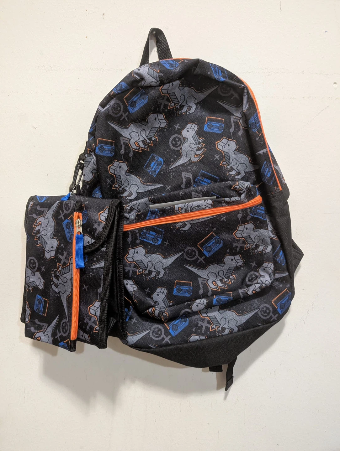 Dinosaur & Boombox Print Backpack