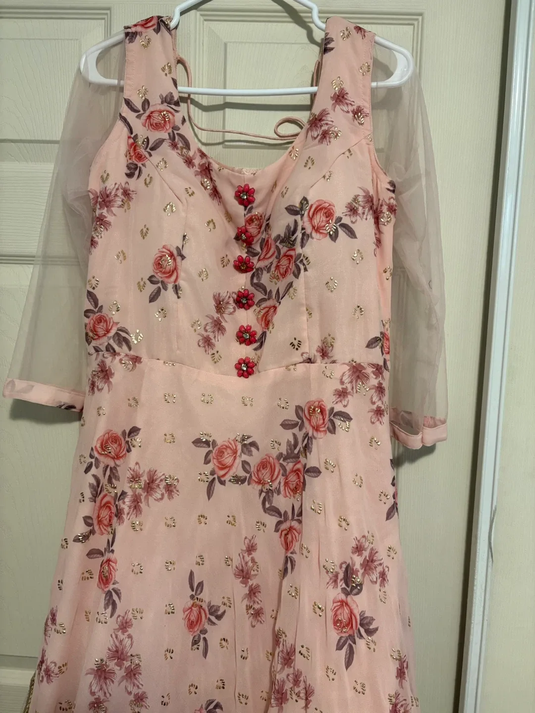 Floral Anarkali Dress with Dupatta ; Worn Once! image indicator(3)