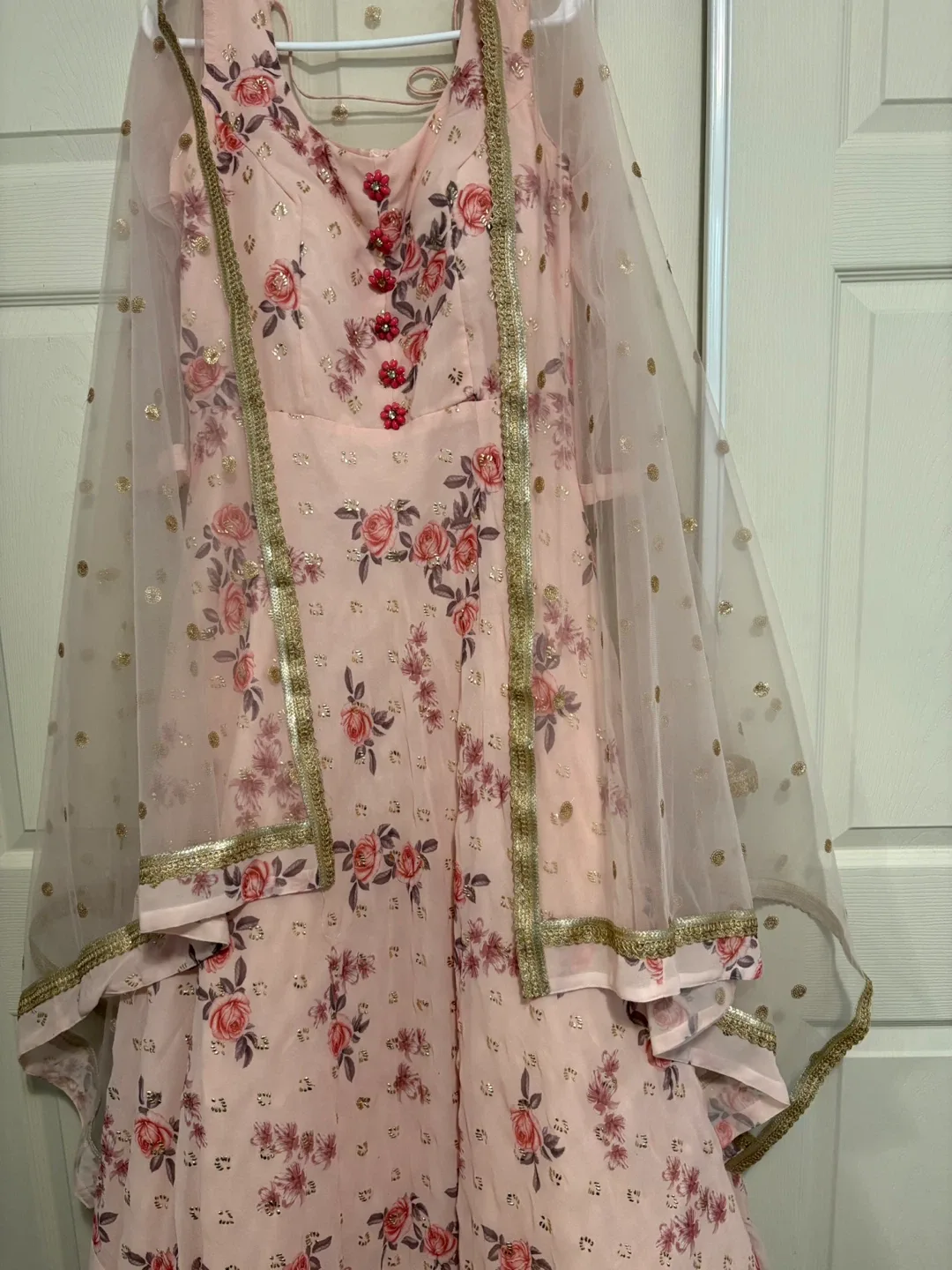 Floral Anarkali Dress with Dupatta ; Worn Once! image indicator(4)