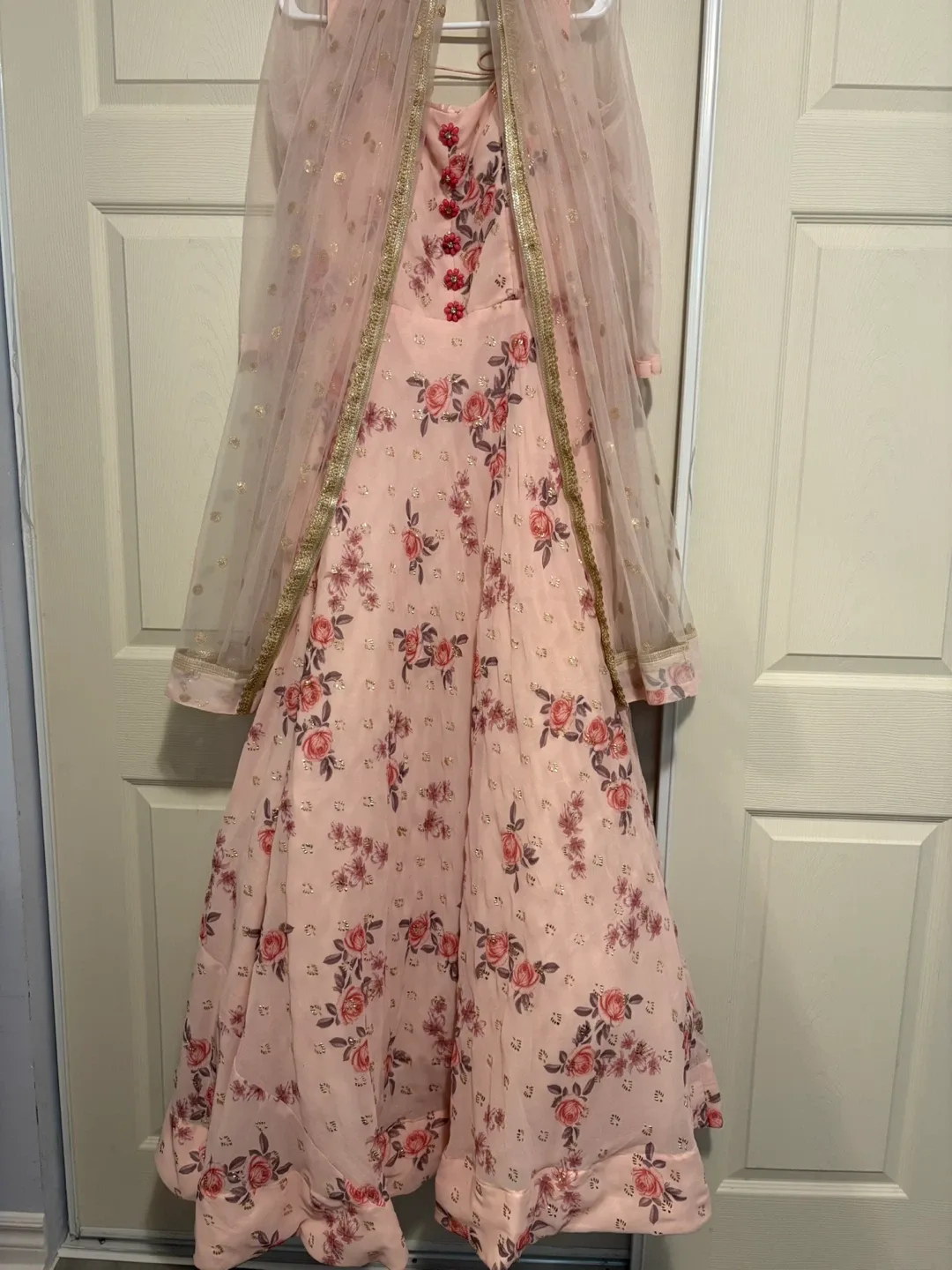 Floral Anarkali Dress with Dupatta ; Worn Once! image indicator(2)