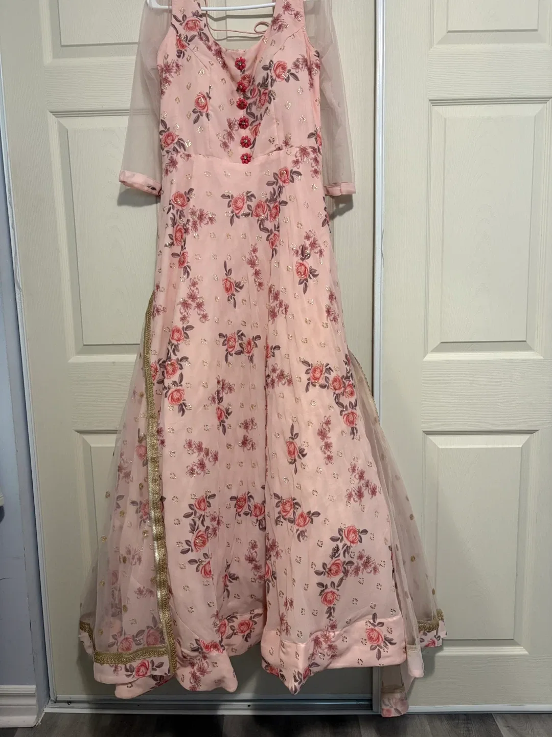 Floral Anarkali Dress with Dupatta ; Worn Once! image indicator(6)