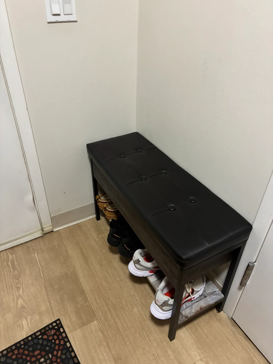 Storage Bench with Shoe Rack