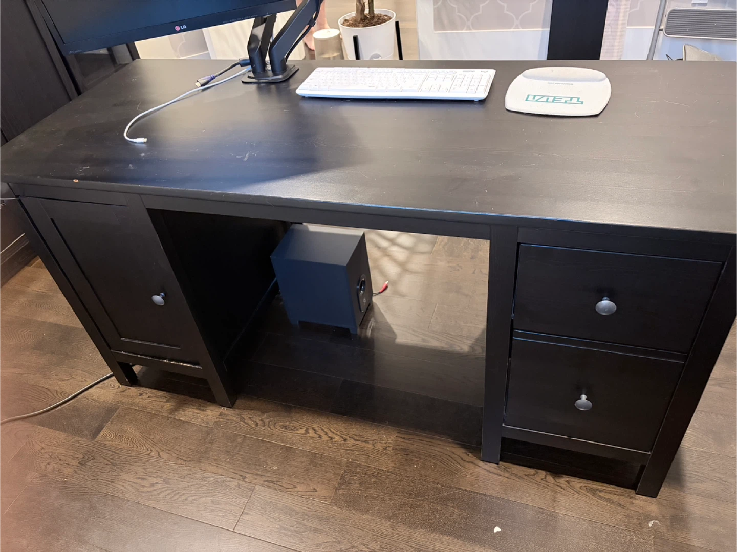 IKEA Hemnes Black-Brown Desk - photo 2