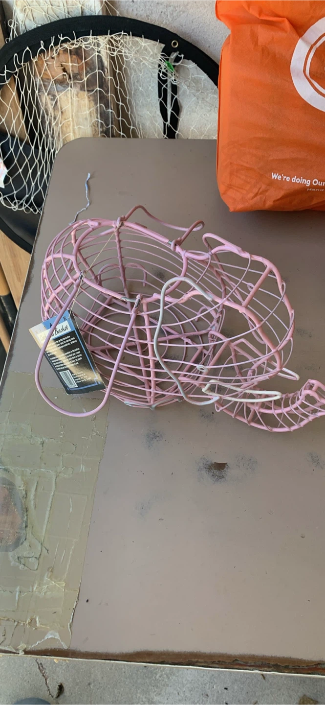 Pink Elephant Wire Basket