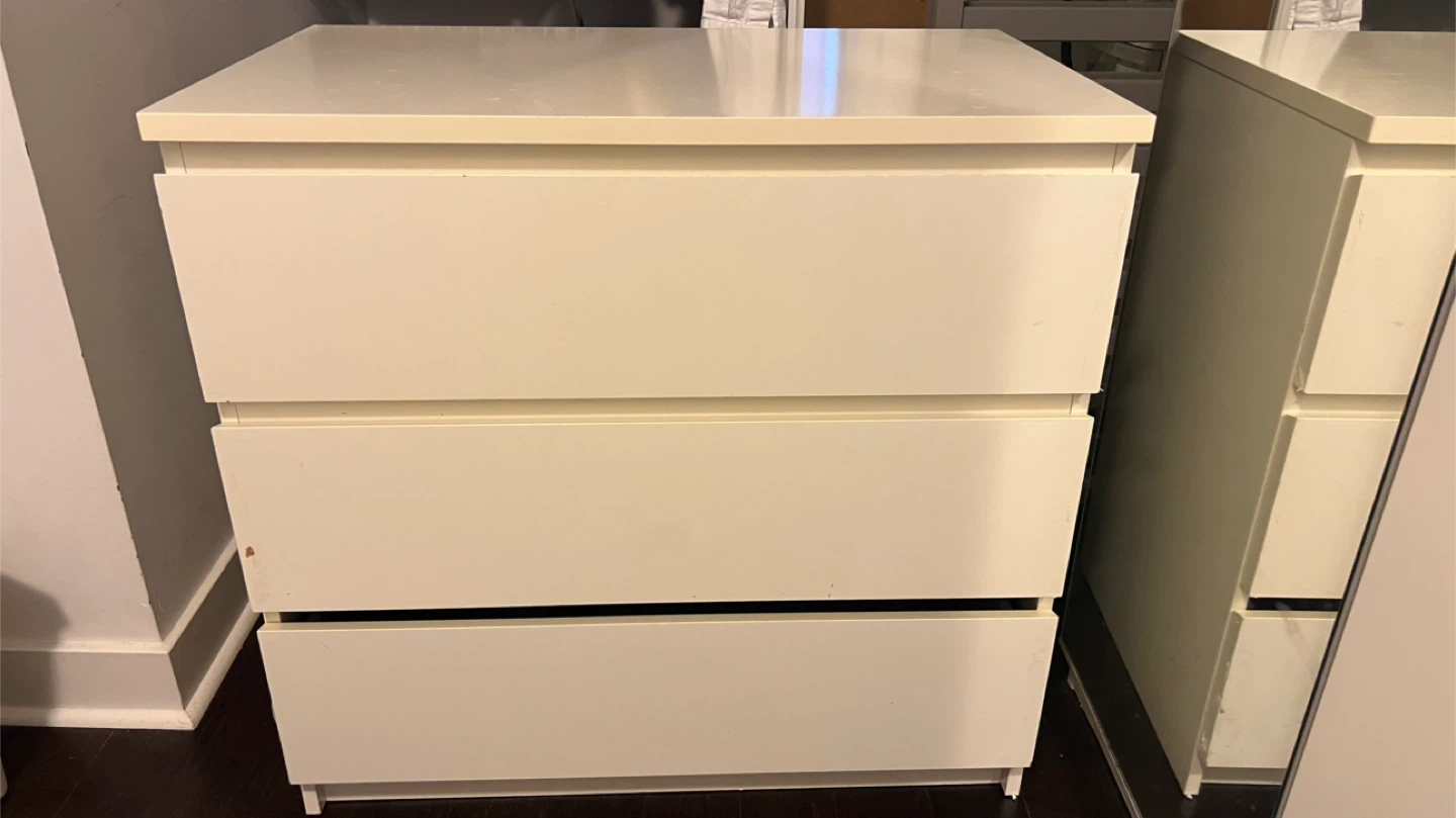 IKEA White 3-Drawer Dresser