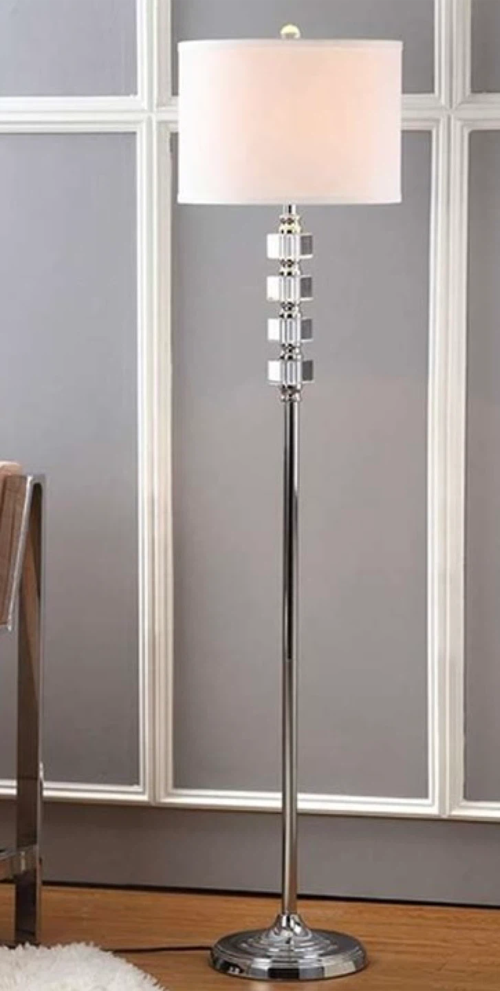 🧡 Safavieh Lombard Crystal/Chrome Floor Lamp - photo 2