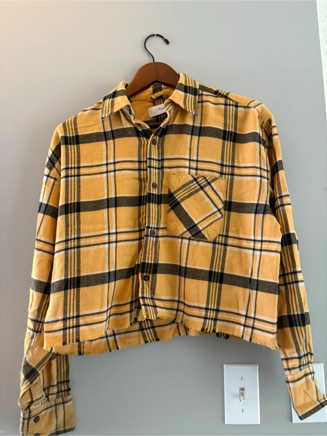 TNA Cropped Flannel Shirt - Size 1 thumbnail