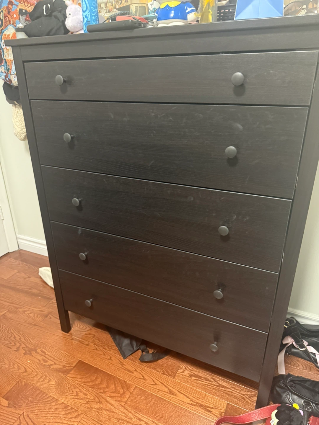 IKEA Hemnes Black-Brown 5-Drawer Chest