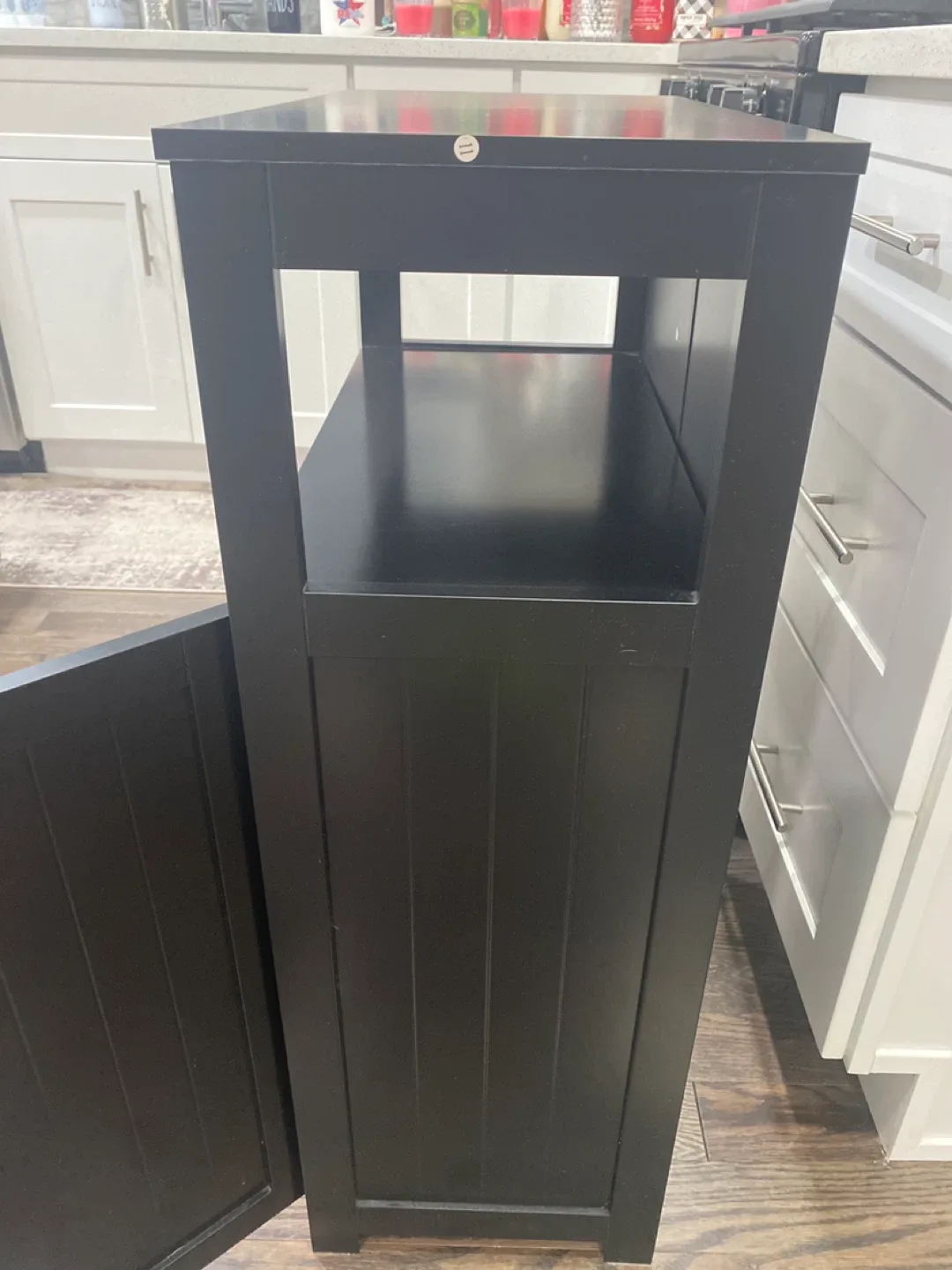 Black Kitchen Island Cart with Storage image indicator(4)