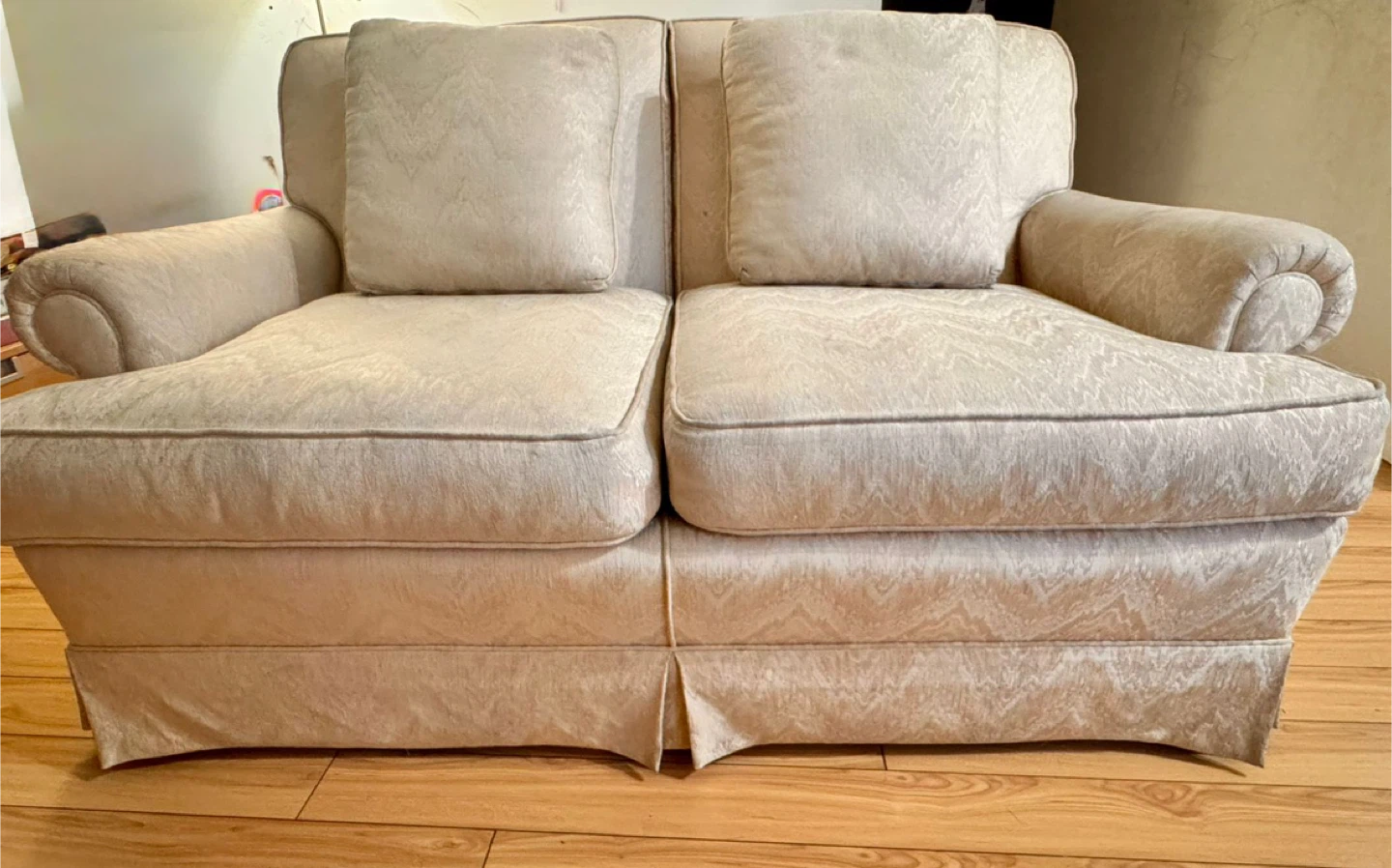 Beige Patterned Sofa and Loveseat Set - photo 4