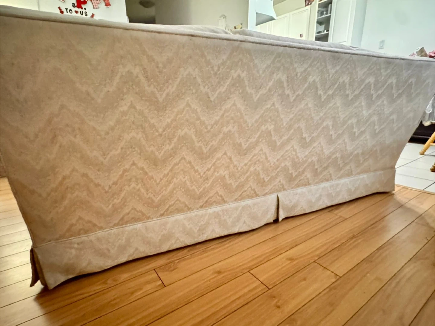 Beige Patterned Sofa and Loveseat Set - photo 3