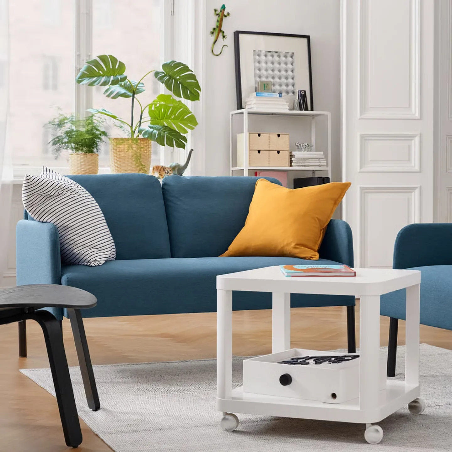 IKEA TINGBY White Side Table on Casters thumbnail