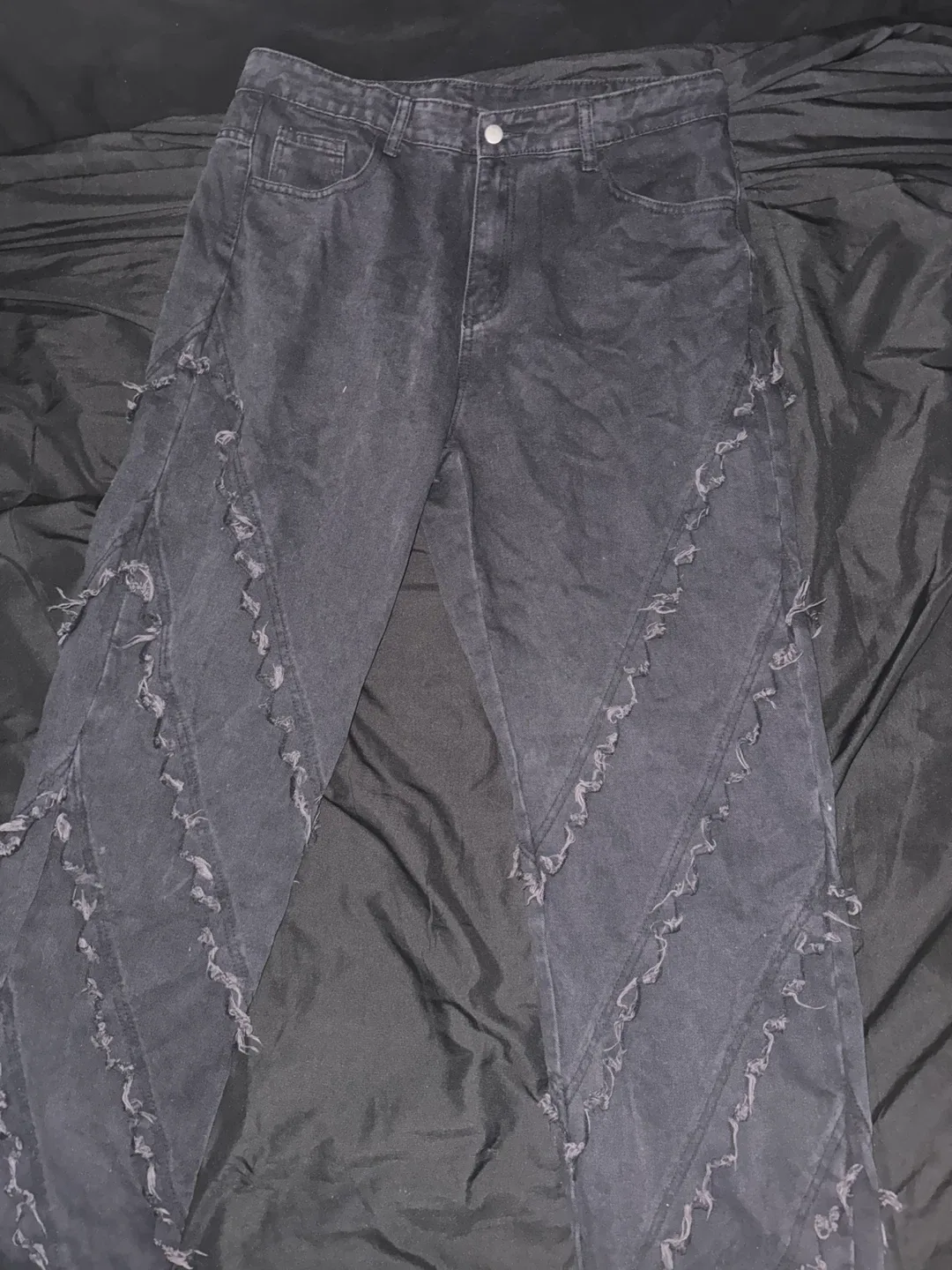 Black Jeans with Ruffle Detail thumbnail