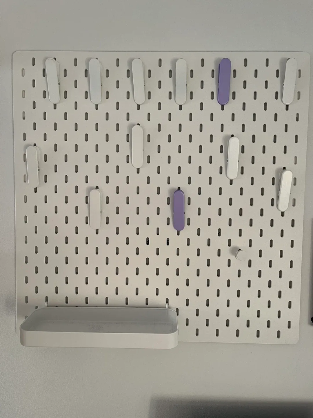 IKEA SKÅDIS Pegboard, Shelf, and Hooks - White