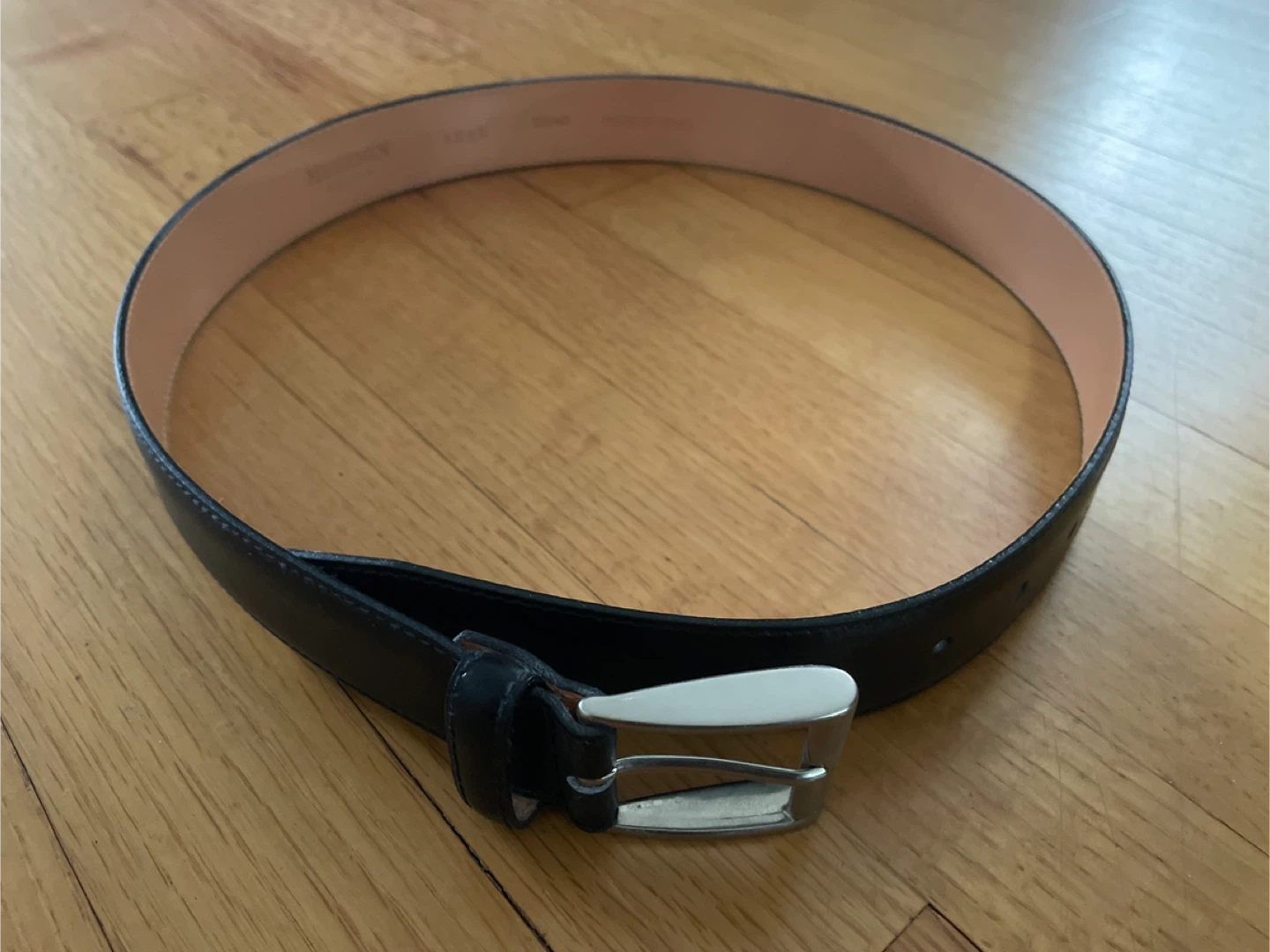 Meermin Black Leather Belt - Size 32 - Made in Spain