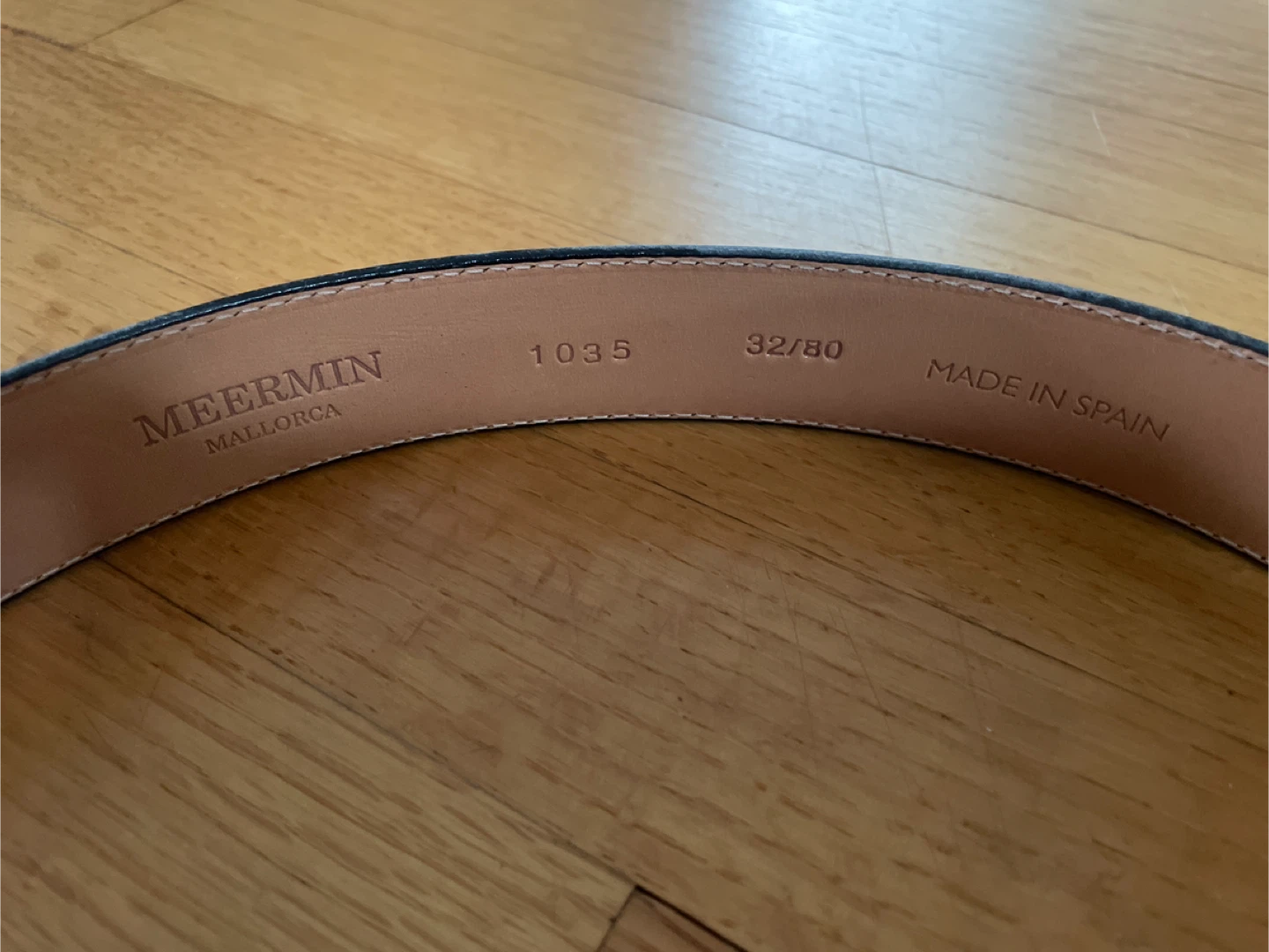 Meermin Black Leather Belt - Size 32 - Made in Spain - photo 2