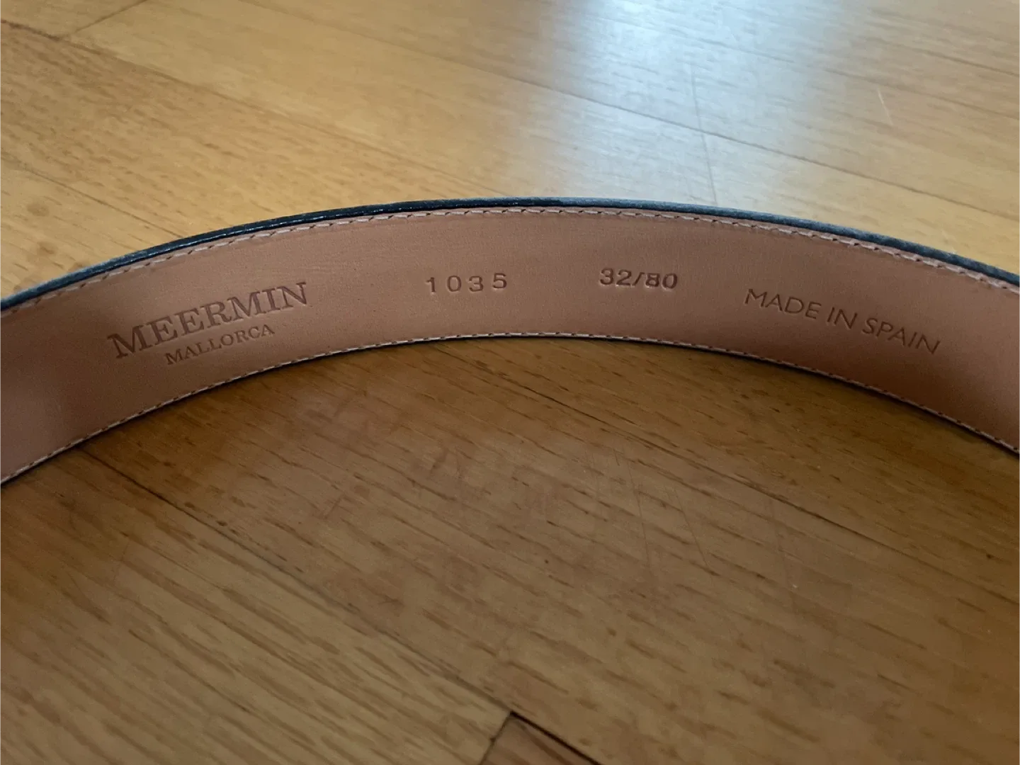 Meermin Black Leather Belt - Size 32 - Made in Spain image indicator(2)