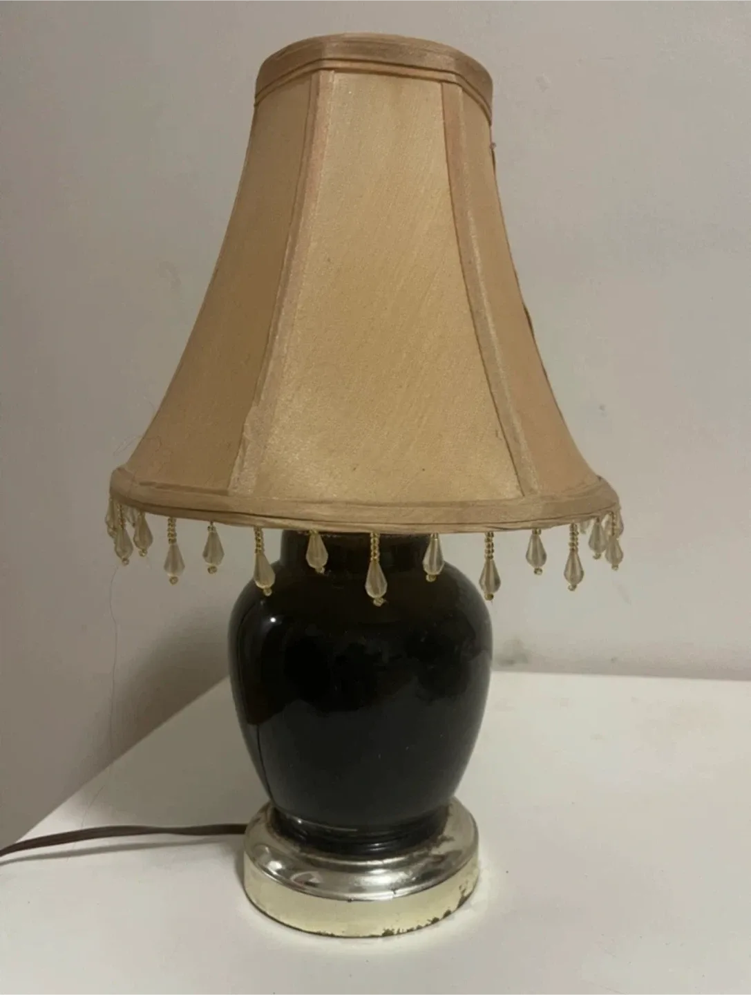 Table Lamp with Beige Shade thumbnail