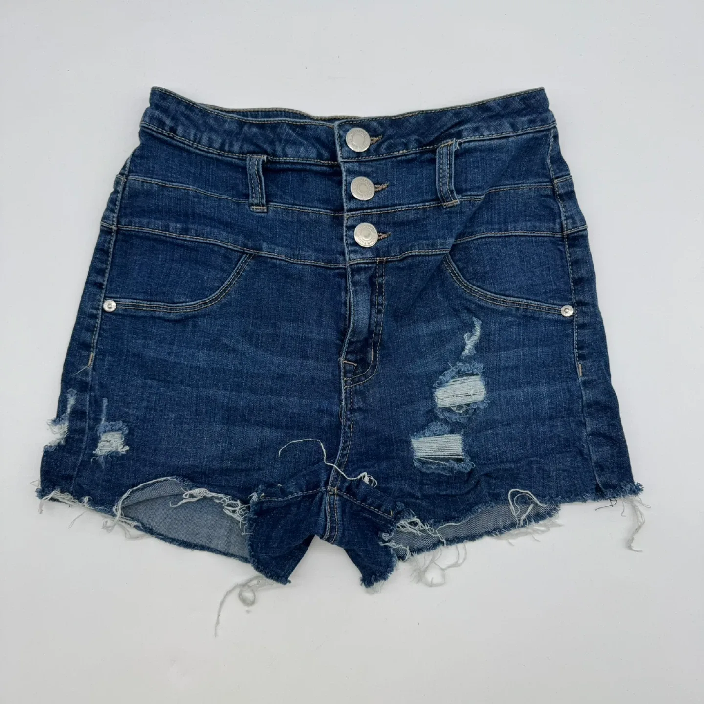 U2B Women's High Rise Distressed DenimShorts Size 5 thumbnail