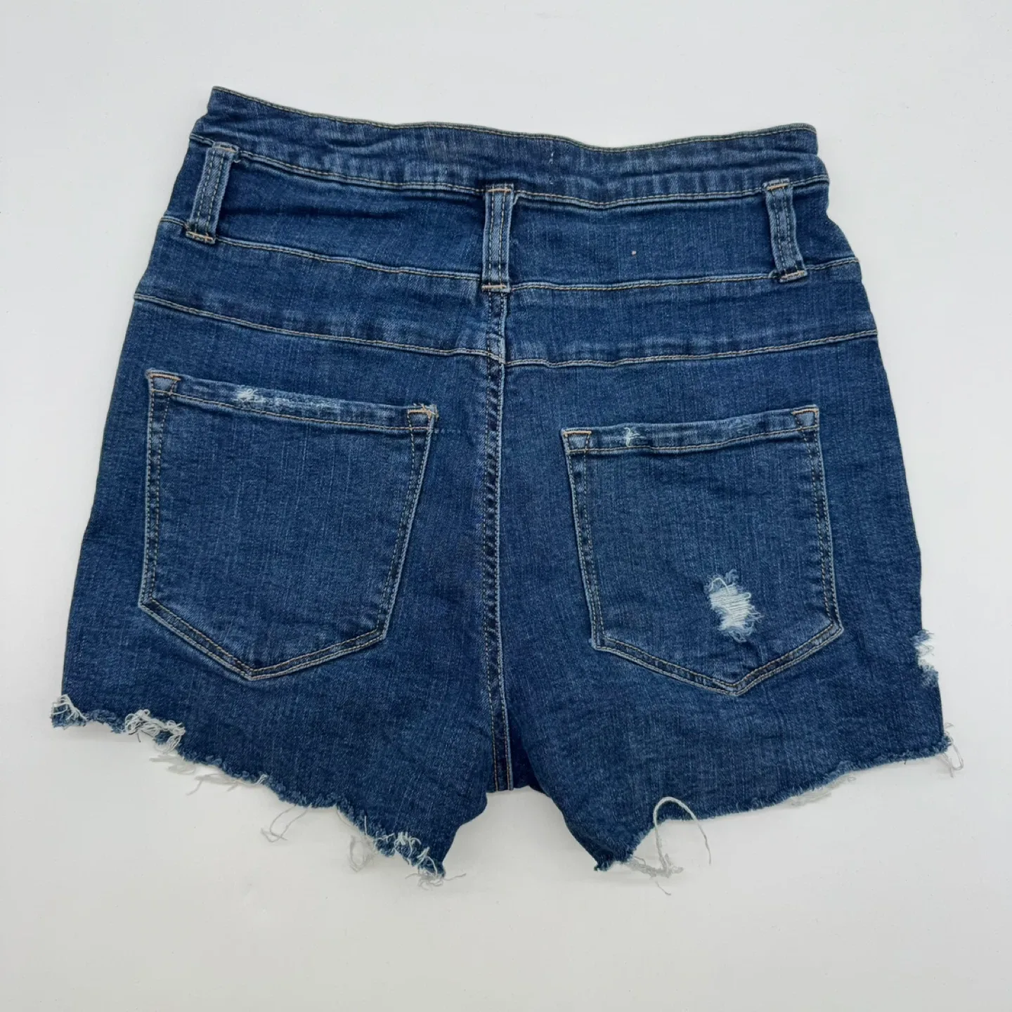U2B Women's High Rise Distressed DenimShorts Size 5 image indicator(2)