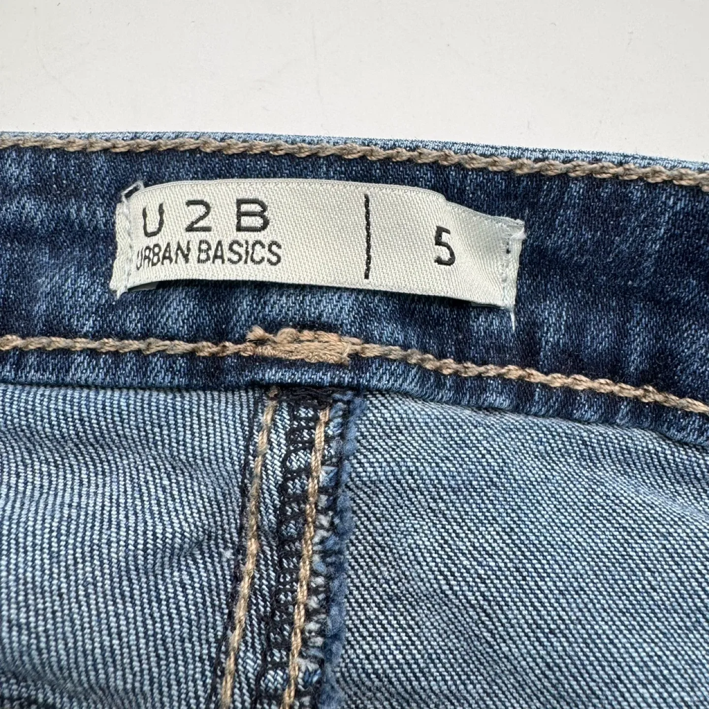 U2B Women's High Rise Distressed DenimShorts Size 5 image indicator(3)