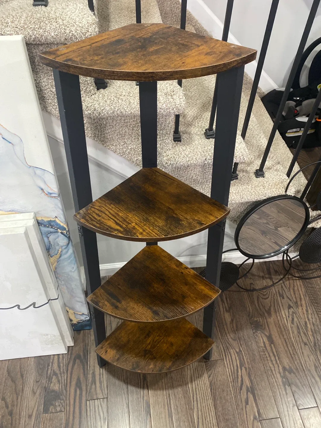 Corner Shelf Plant Stand Rustic Brown image indicator(2)