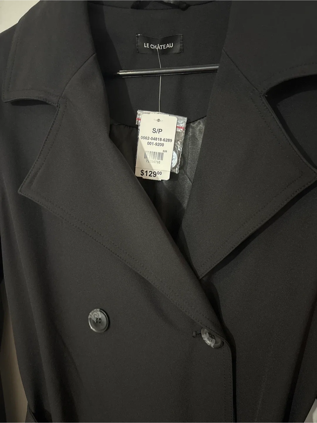 Le Chateau Black Trench Coat - Size S/P image indicator(2)