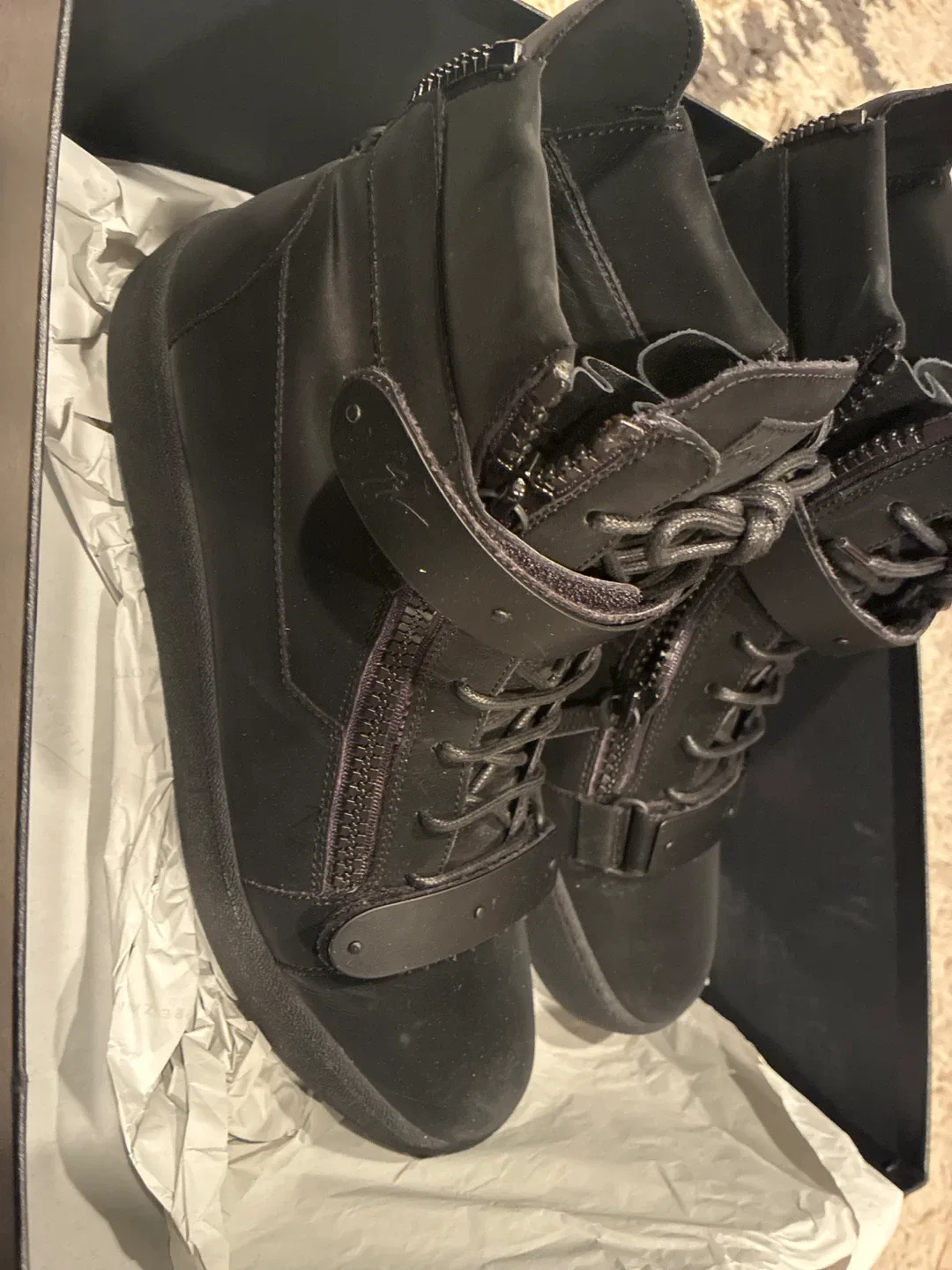 Size 12Giuseppe Zanotti Black High-Top Sneakers image indicator(3)