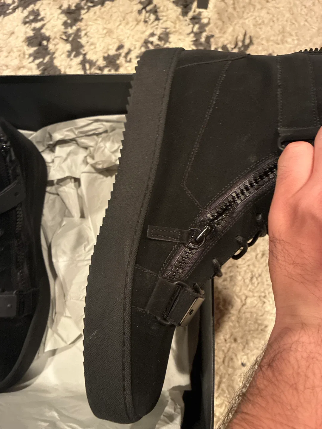 Size 12Giuseppe Zanotti Black High-Top Sneakers image indicator(6)