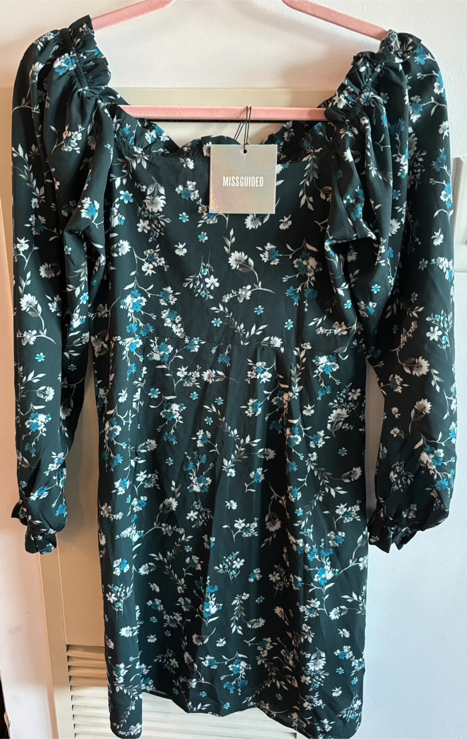 Floral Button Up Emerald Green Dress Size 4 - photo 4