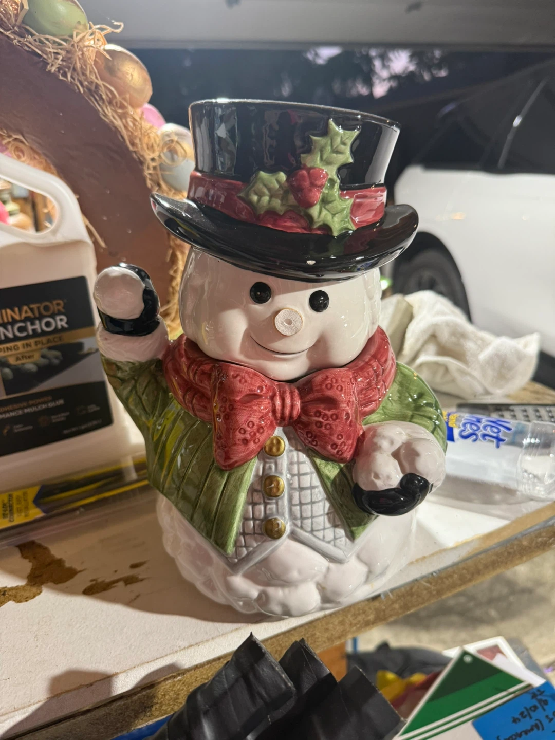 Ceramic Snowman Cookie Jar - photo 2