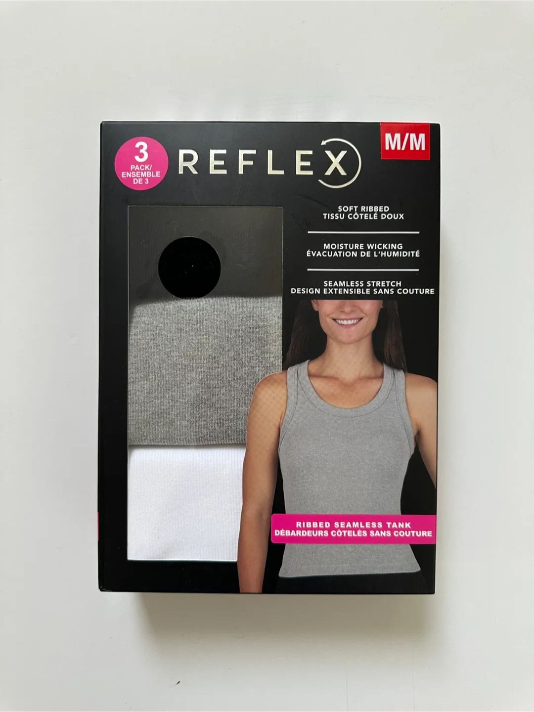 🆕 Reflex 3-Pack Ribbed Seamless Tank - Size M/M thumbnail
