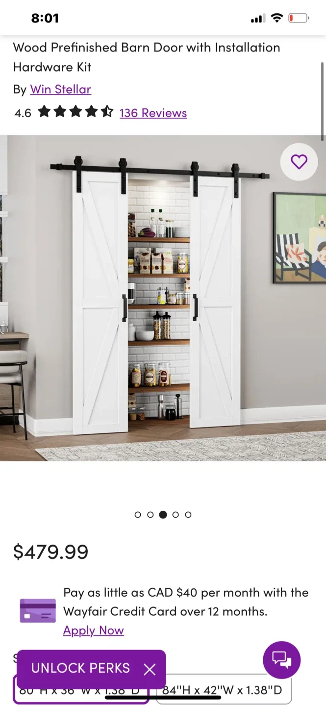 Win Stellar Barn Door with Installation Hardware Kit image indicator(5)