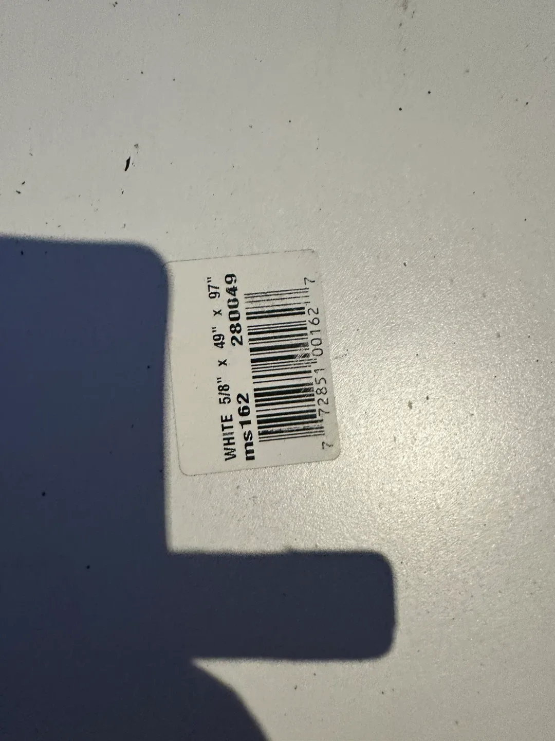 White 5/8" x 49" x 97" Panel image indicator(5)