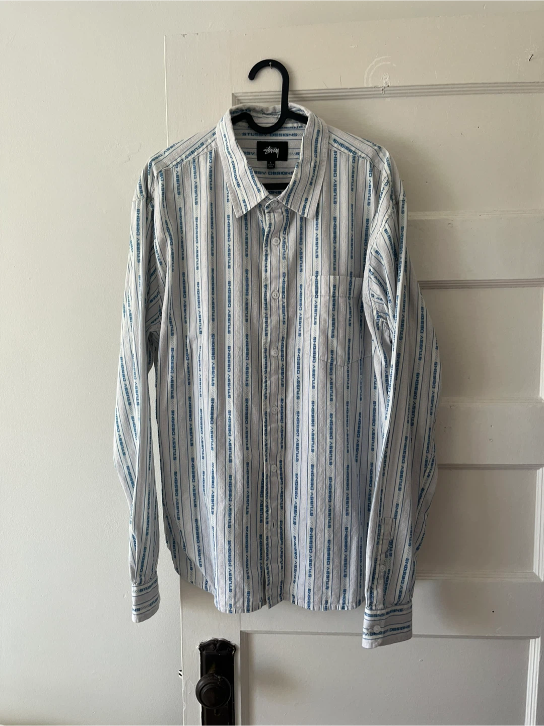 Stussy Logo Long Sleeve Button Up