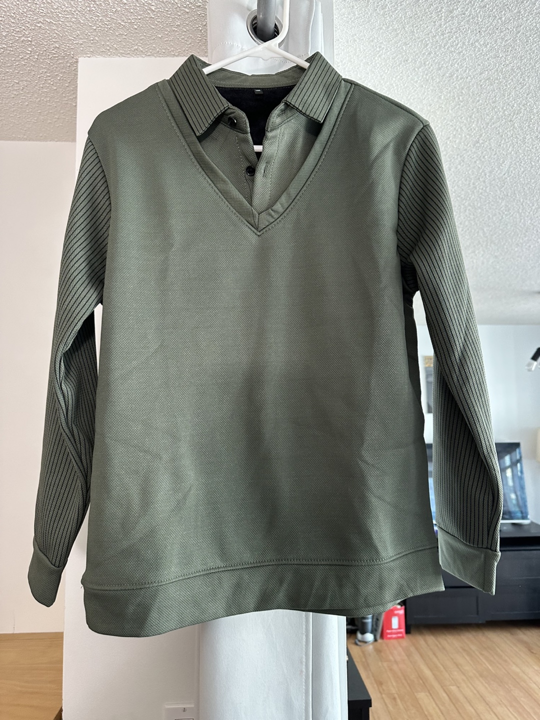 Green Long Sleeve Polo Shirt