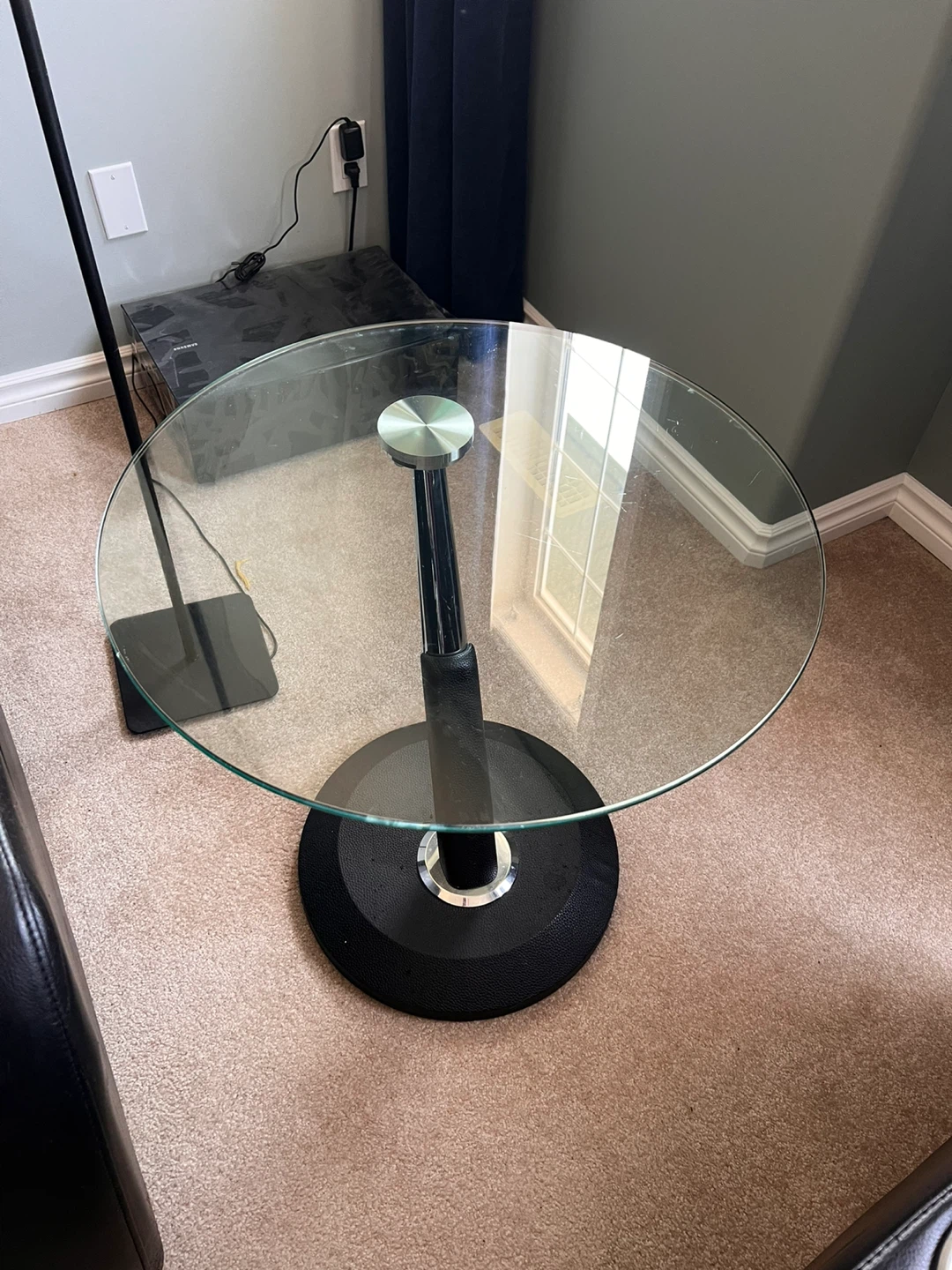 Round Glass Top Side Table