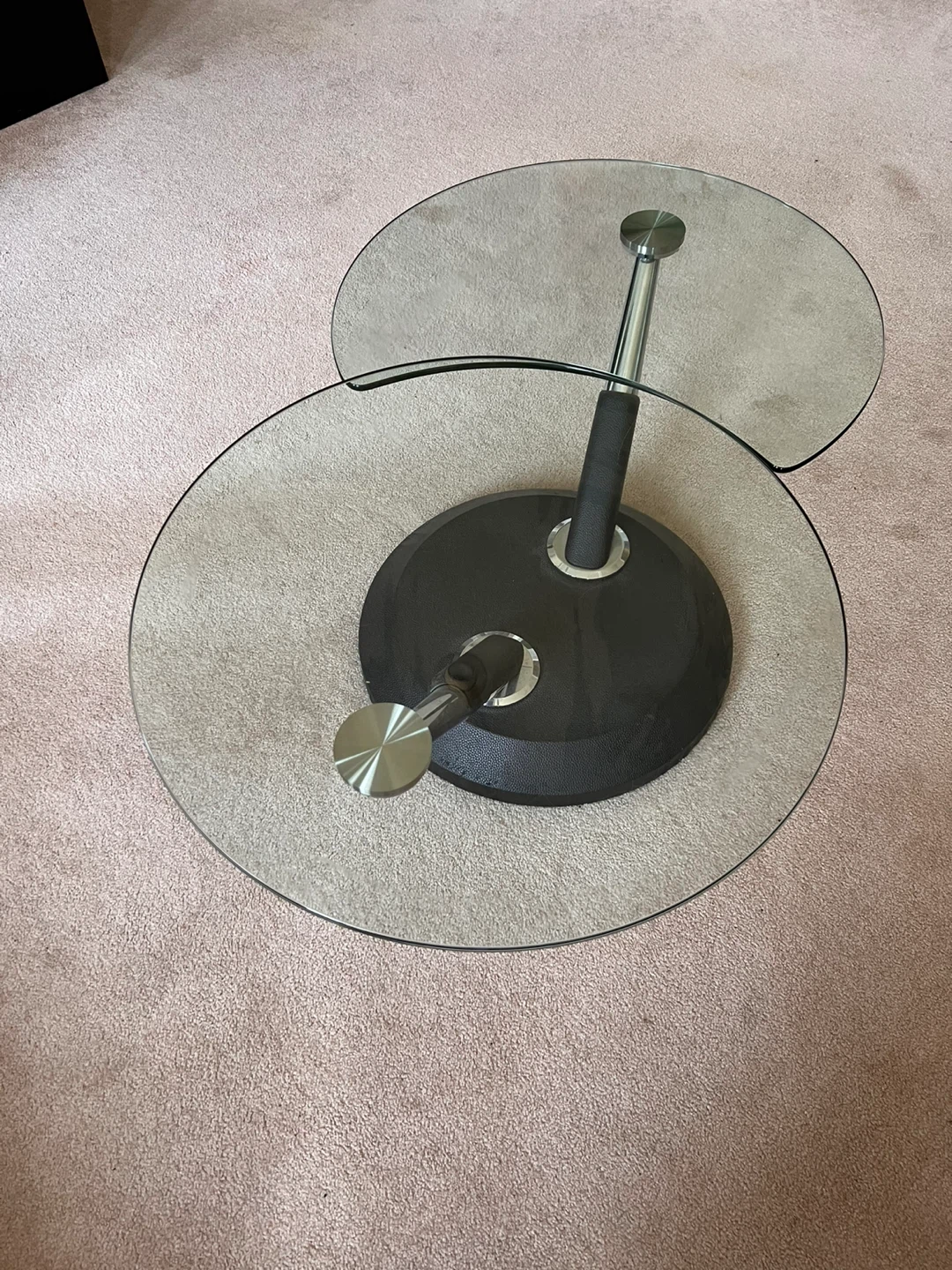 Round Glass Top Side Table - photo 2