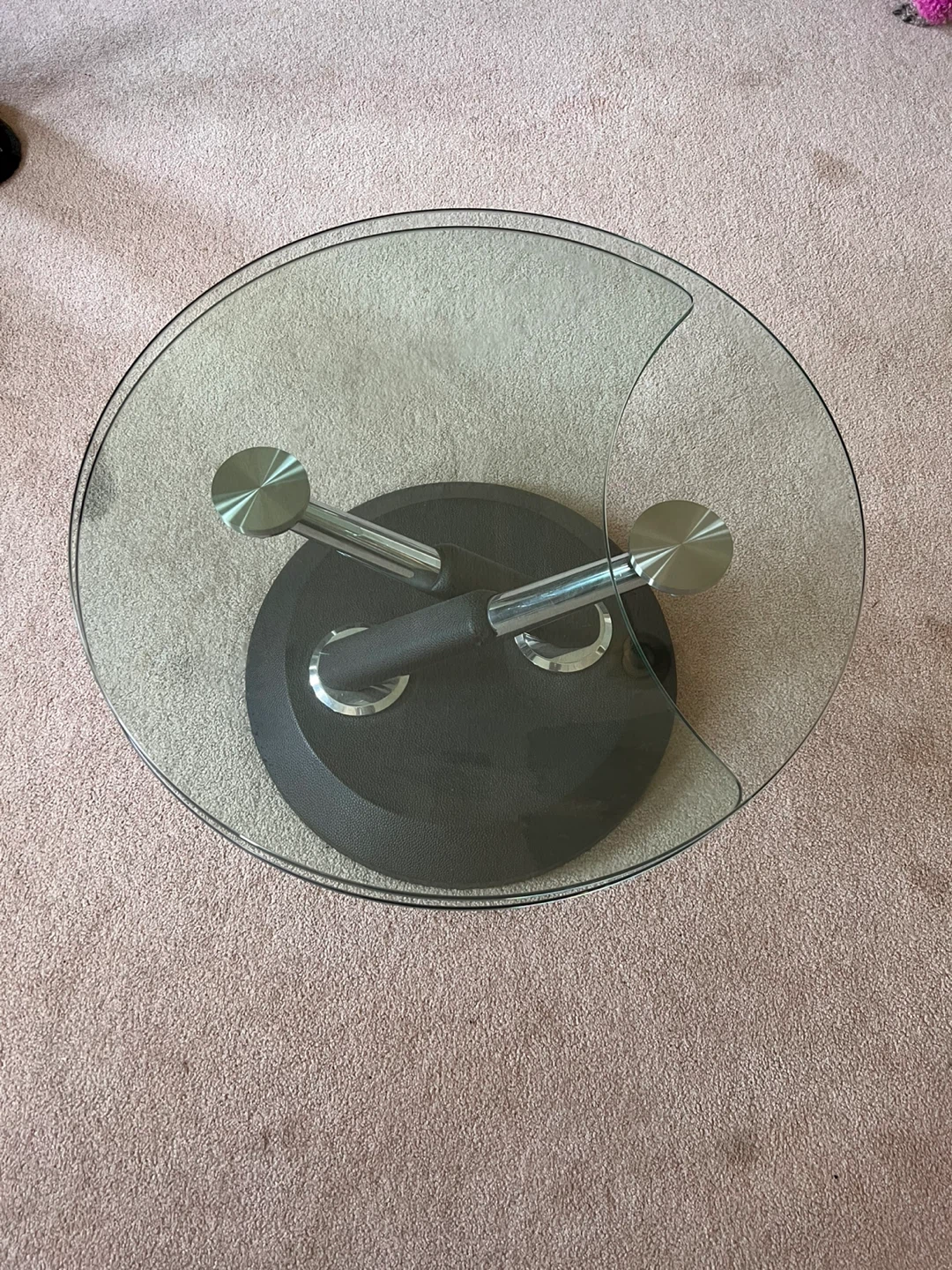 Round Glass Top Side Table - photo 4