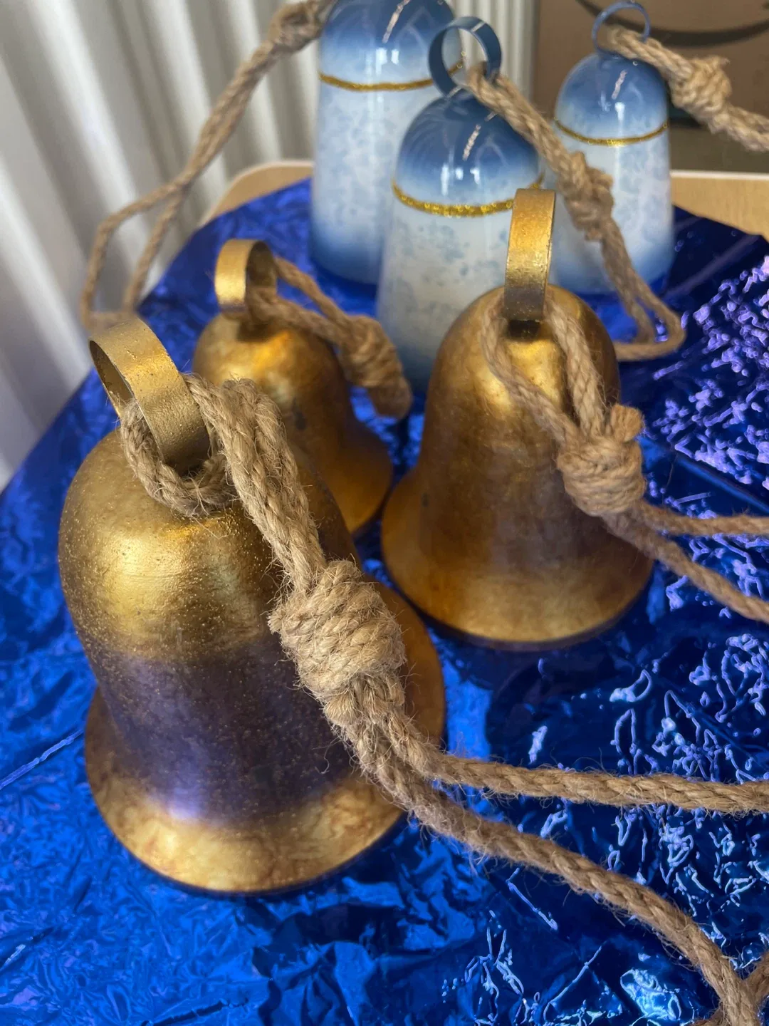 Decorative Hanging Bells - Gold & Blue image indicator(2)