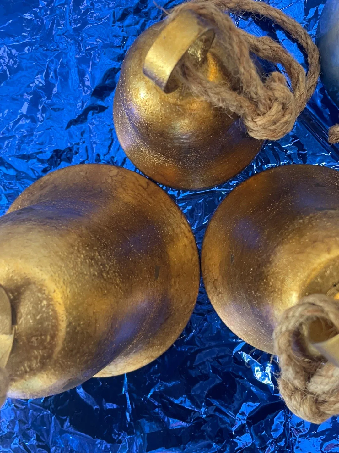 Decorative Hanging Bells - Gold & Blue image indicator(3)