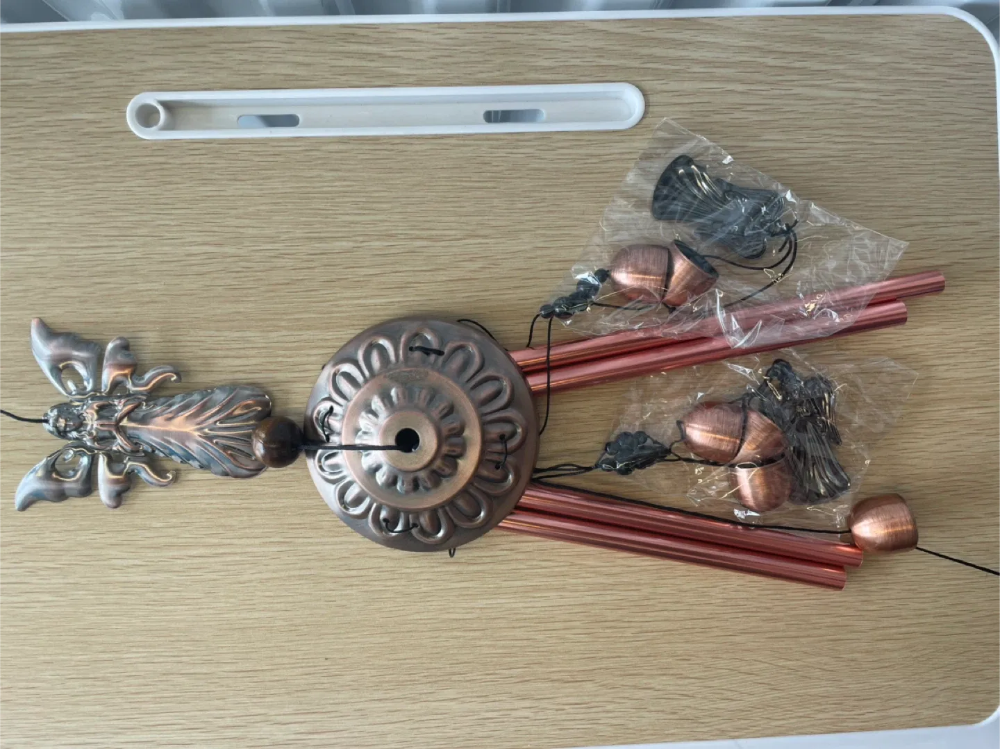 Copper-toned Wind Chime with Animal Charms image indicator(4)