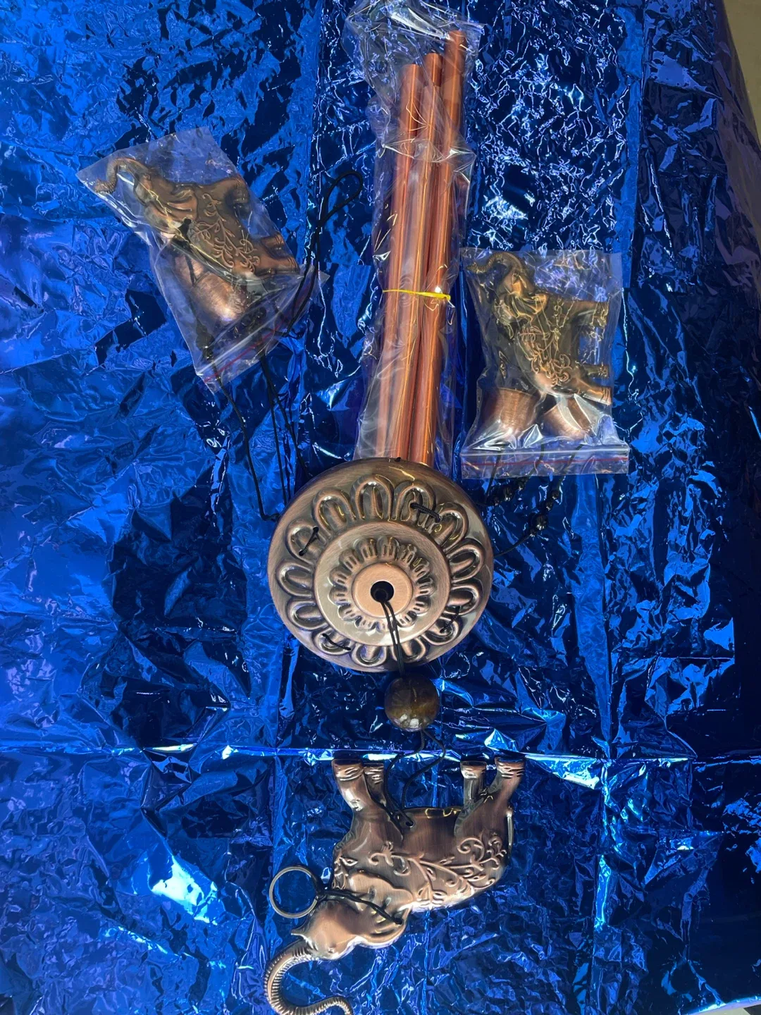 Copper-toned Wind Chime with Animal Charms image indicator(2)