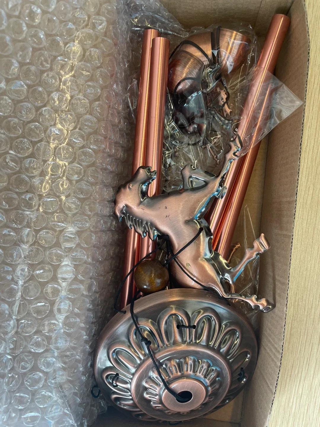 Copper-toned Wind Chime with Animal Charms image indicator(6)