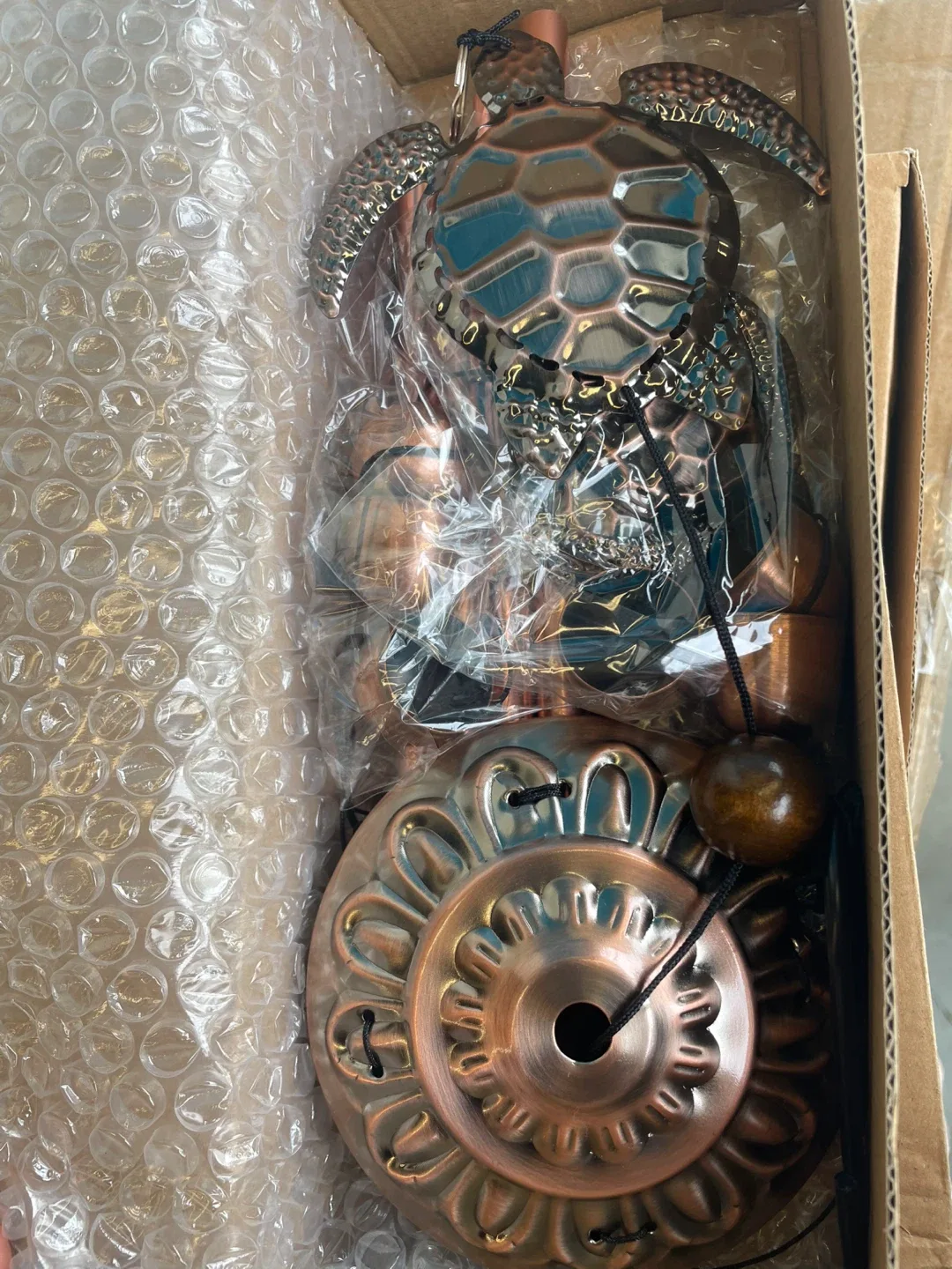 Copper-toned Wind Chime with Animal Charms image indicator(10)