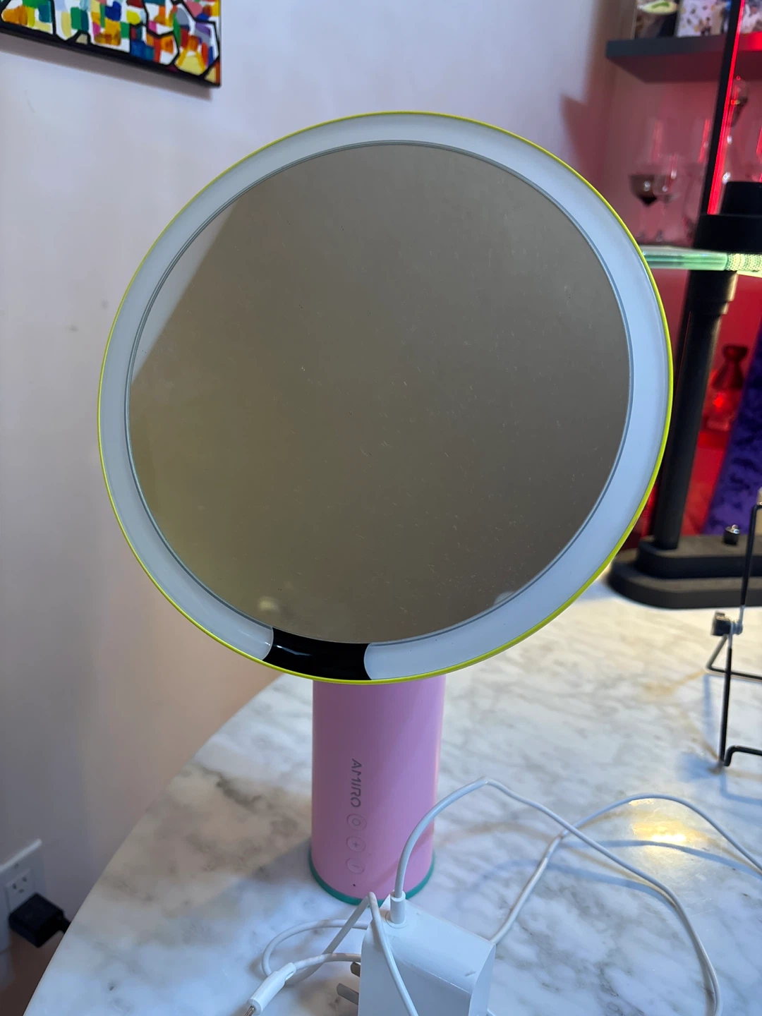 AMIRO Pink Cordless Makeup Mirror